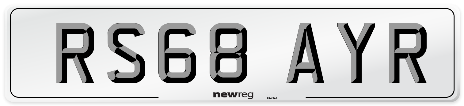 RS68 AYR Number Plate from New Reg